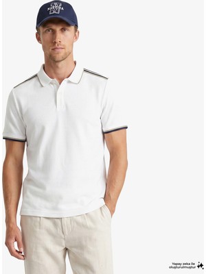 Nautica Erkek Beyaz Regular Fit Polo Yaka T-Shirt K65378T.1BW