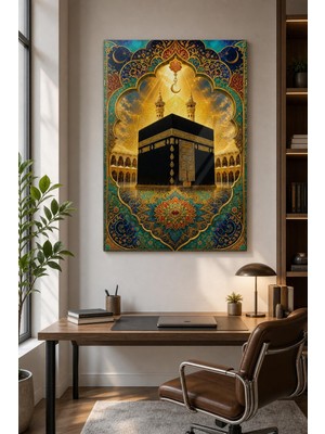 Kabe Desenli Baskılı Cam Tablo – Manevi Dini Uv Baskı Dekoratif Duvar Tablosu