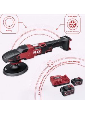 Flex Pe 2 18-Ec Çift Akülü Rotary Polisaj Makinesi Seti 18V (2. Nesil) | Fırçasız Kömürsüz Motor