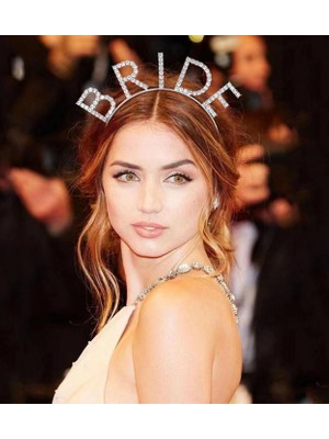 Renas Store Bekarlığa Veda Mega Boy Kristal Taşlı Gümüş Bride Taç Gelin Tacı 20X21 cm