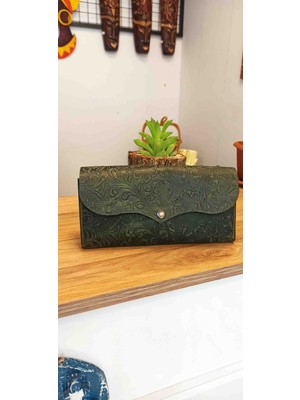 Matruşka Deri Sanat Tasarım Hakiki Deri Portföy Cüzdan (hâki)