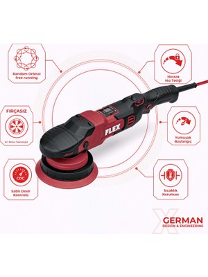 Flex Xfe 2 15 14-Ec Random Orbital Polisaj Makinesi 1400W (2. Nesil) | Fırçasız Kömürsüz Motor
