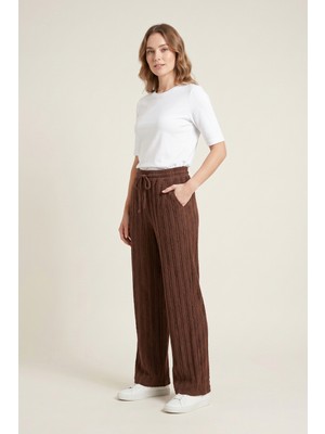 Obje Kadın Kahve Fırfırlı Pijama Altı