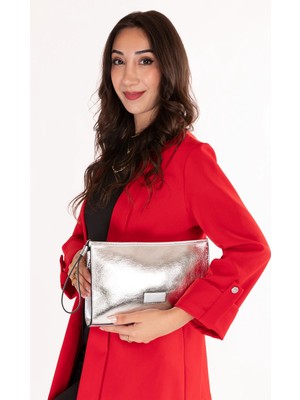 Gondol Kadın Abiye El Çantası SHB.2244 Gümüş