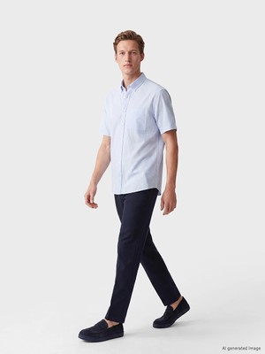 LC Waikiki Southblue Lacivert Regular Fit Keten Görünümlü Erkek Pantolon