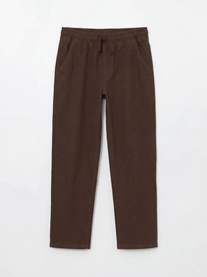 LC Waikiki Lcw Kids Kahverengi Standart Fit Erkek Çocuk Poplin Pantolon