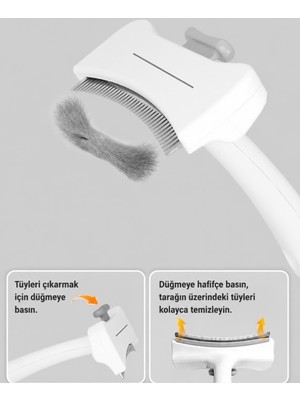 NW NessiWorld Basmalı Metal Uçlu Evcil Hayvan Tüy Toplama Tarağ