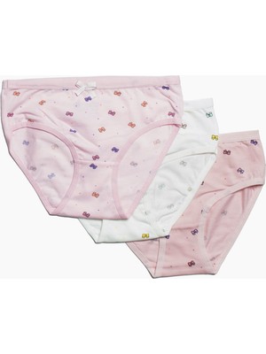 Obje Kız Çocuk Fiyonk Desen Asorti 3'lü Slip