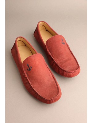 Gondol Erkek Hakiki Deri Klasik Loafer Bordo 41 TTX.299
