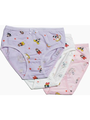 Obje Kız Çocuk Powerpuff Girls Desen 3'lü Slip