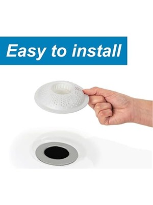 Hairstopper Duş ve Küvet Için Duş Tahliye Kapağı, Beyaz, 3'lü Paket