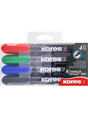 Kores Kalıcı Marker Set 3 – 5 mm Konik Baş Kısım, Siyah/mavi/kırmızı/yeşil