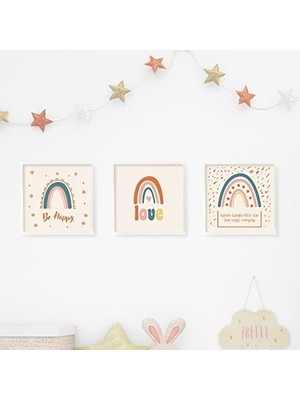 Bebek Odası Için Minimal Tasarımlı Çerçeve 3'lü 20X20 cm