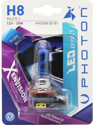 Ampul H8 12V 35W Xen Vision (Tekli Blister) (Beyaz Işık) 6000K Pht PH5508 Dv B1
