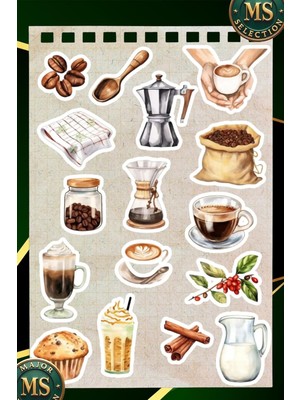 Coffee Vintage Retro Laptop Sticker Suya Dayanıklı Etiket