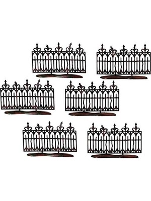 Department 56 Köy Koleksiyonları Için Cadılar Bayramı Aksesuarları Ürkütücü Minyatür Çit Heykelcik Seti, 5,5 Cm, Siyah