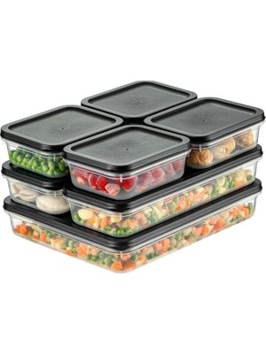 4 Adet Buzdolabı Organizeri – Pp Plastik Şeffaf ve Ayarlanabilir Saklama Kabı, Gıdaları Taze Tutan Fresh Box, Çok Amaçlı,mikrodalga ve Bulaşık Makinesi Uyumlu (Gri, 2600 Ml)