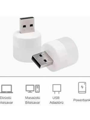 Neo Vista Mini USB LED Gece Lambası - Powerbank ve Laptop Uyumlu Ortam Işığı (5, Gün Işığı)
