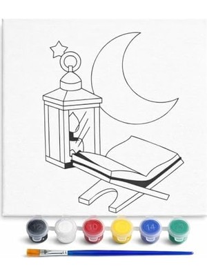 Ramazan Desenli Tuval Etkinlik Boyama Ramazan Süsleri, Ramazan Süslemeleri 20-20 cm