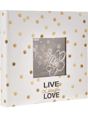 Photo Albums EV-246/L Golden Dots Live Laugh Love 200 Pkt 4x6 Photo Album Fotoalbum Papier Pocket