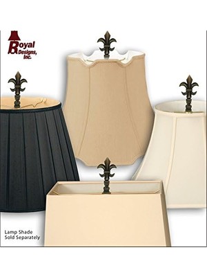 Royal Designs Fleur De Lis 8,25 cm Abajur Ucu Abajur, Antik Pirinç