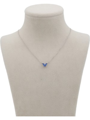 Brisinga Silver Lacivert Taşlı Mini Kelebek Gümüş Kolye