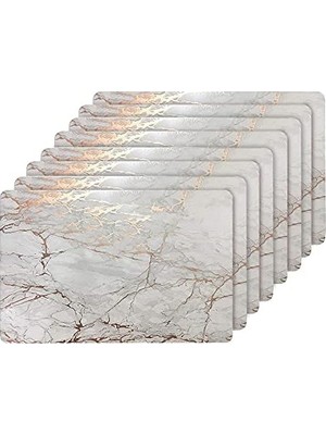 Mermer Mantar 30,48 cm x 45,72 cm Dikdörtgen Altın Altlıklı Set