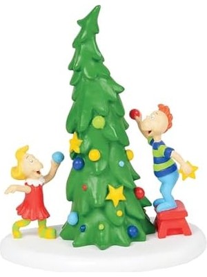 Department 56 Dr. Seuss The Grinch Village Accessories Whoville Noel Ağacı Figürü, 10 Cm, Çok Renkli