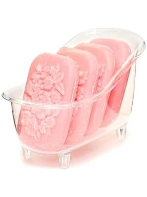 Dekoratif Küvetli Pembe Sabun Banyo Seti