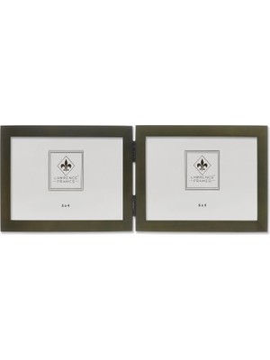 Collection Hinged Double Yatay Wood Picture Frame Gallery, 4 6 Inç, Green
