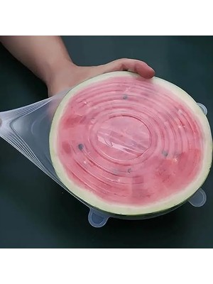 Tazelik Koruyan Silikon Streç Kapak Seti 6 Adet Kupa Bardak Kavanoz Kase Bonesi
