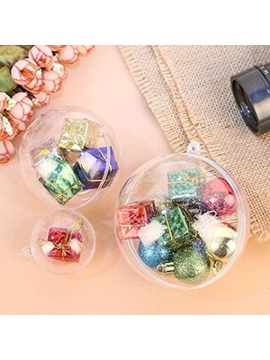 20 Adet 80 mm Süs Topları Noel Dekorasyon Topları, Şeffaf Plastik Doldurulabilir Süs Topu, Noel Için Kendin Yap Şeffaf Plastik Toplar, Yeni Yıl Hediyesi, Düğün Ev Dekoru (7,8 Cm)