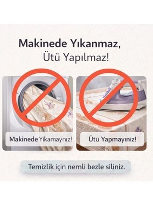 Desenli Masa Örtüsü, Çiçekli ve Kahve Temalı Modeller, Mutfak ve Yemek Masası Için, Farklı Desen Seçenekleri 140 * 140 cm (Lavendra Provence)