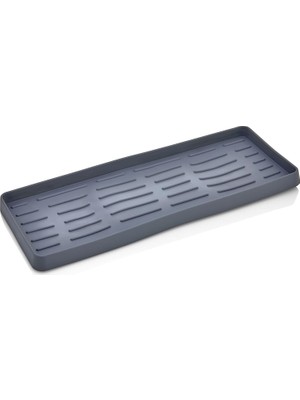 Silikon Sabunluk Organizer, Sabunluk Altlığı, Sıvı Sabun Standı Antrasit 26X10 cm