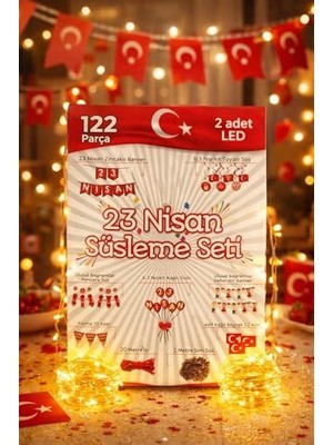122 Parça 23 Nisan Dekoratif Süsü Flama Okul Süsü, Atatürklü Balon, Türk Bayrağı Pano Süsleri 2026