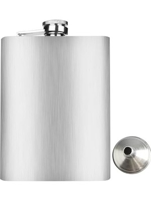 Perlotus 8 Oz 235 cc Paslanmaz Çelik Cep Matarası Taşınabilir Içecek Saklama Kabı(Huni Dahil)