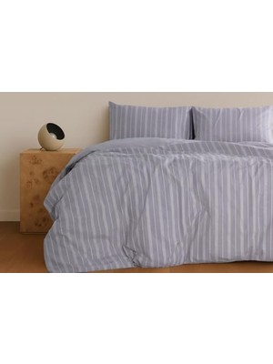Sleeptown Keten Görünümlü Armürlü Pamuk Nevresim Takımı Tek Kişilik 160X220 Gri