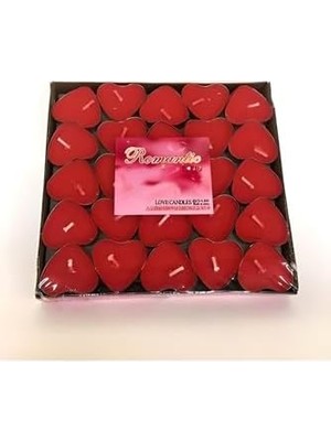 50'li Kalp Kırmızı Tealight Mum