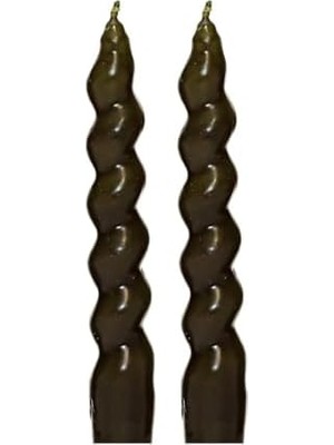 Yılbaşı 2'li Twirl Glow Siyah Şamdan Mum Seti (18 Cm)
