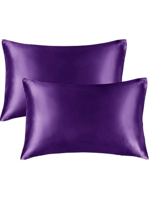 Saten Yastık Kılıfı, Queen Size, Kıvırcık Saçlar, Ipeksi Yapı (King (50X90), Lavanta)