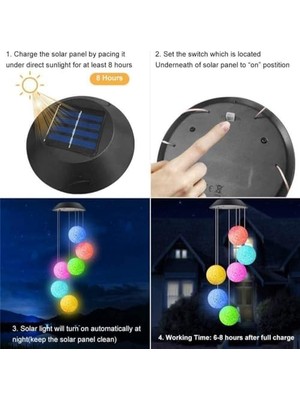 Solar Garden Lights Hanging Eva Ball Güneş Enerjili Asılabilir Bahçe Aydınlatma IP44 Dış Mekan Dekoratif LED Işık 6 Saat Şarj 8 Saat Aydınlatma Eva Top Sarkıt Lamba | Tp6