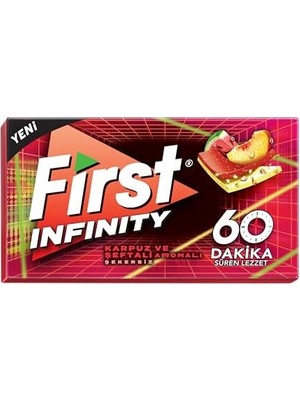 First Infinity 60 Dk Şeftali Karpuz Aromalı Şekersiz Sakız 27 gr