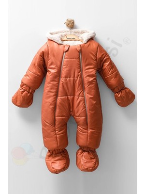 Bebek Vadisi Yeni Içi Peluş Kapüşonlu Patikli Eldivenli Kar Kışlık Çocuk Erkek Bebek Astronot Tulum Kozmonot Mont