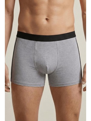 Obje Erkek Gri Melanj Likra Cotton Boxer