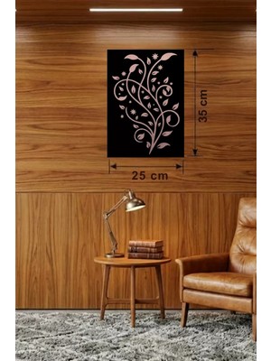 Nacario Mey Ithalat® Sarmaşık Dalı Tasarım Ahşap Duvar Tablosu - 25X35 cm Lazer Kesim Dekoratif Pano