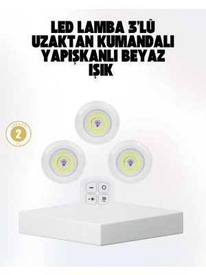 Techora Sale Kablosuz Gün Işığı 3’lü LED Spot Lamba Kumandalı