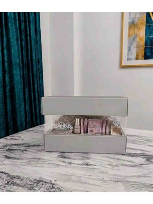 Rass Ambalaj Asetat Gelin&damat Çeyiz Bohça Kutusu Gümüş Yaldız Küçük Boy 1 Adet 23,5*23,5*15CM