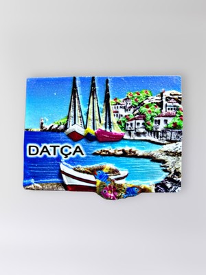 Mundy Datça Polyester Kabartmalı Magnet 7 x 5 cm Dekoratif Hediyelik Buzdolabı Süsü (KOD:1704)