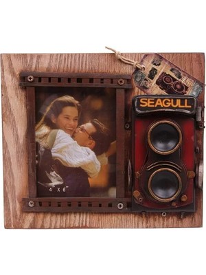 Aesco Dekoratif Metal Çerçeve Fotoğraf Makinesi Dekorlu Hediyelik