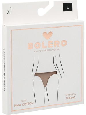 Bolero Dikişsiz Pima Pamuk Tanga Külot Siyah